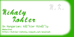 mihaly kohler business card